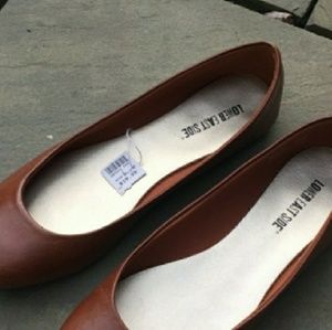 Tan Leather Women's Flats